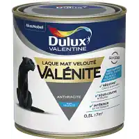 LAQUE GLYCERO MAT 0,5 L ANTHRACITE VALENITE DULUX VALENTINE Commander Vite