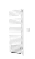 Offre Limitée Sèche-serviette électrique Acova Cala Twist Air , pivot à droite, commande infrarouge IRS + soufflant 1000 W, puissance 750 W, hauteur 1476 mm, largeur 496 mm, Blanc RAL 9016 TLNRT145-050IFS ACOVA