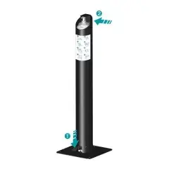 Présentoir à pédale de gel hydroalcoolique 950 mm noir MERMIER 500017 Dernière Chance
