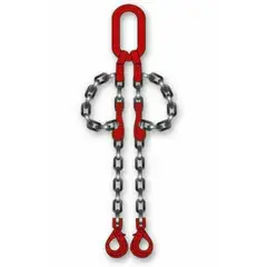 Elingue chaîne 2 brins avec crochet à chape de sécurité à verrouillage automatique + crochet de raccourcissement à chape L2 m CHAPUIS KLB026 Quantité Limitée