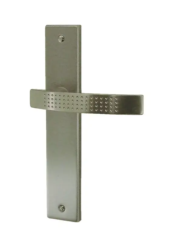 Expédition Rapide ENSEMBLE DE POIGNEES DE PORTE MONZA ZAMAK NICKEL SATINE 195 BEC DE CANE