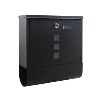 Achat Immédiat Boite aux lettres design avec porte-journaux pour montage au mur courrier noir 16_0000056