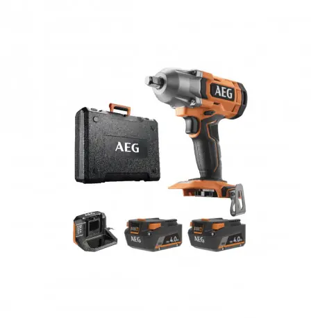 Boulonneuse à chocs AEG 18V – 410 Nm – carré 1/2 – 2 Batteries 4.0Ah – Chargeur – BSS18C12ZC-402C Populaire
