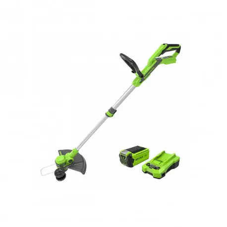 Populaire Coupe-bordures téléscopique 33cm 40V GREENWORKS – Batterie 2.0 Ah – Chargeur – G40LT33K2