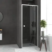 Pack porte de douche pivotant blanc de 78 à 90x185cm + receveur 90x90 - WHITY PIVOT Acheter En Ligne