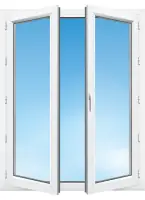 Fenêtre croisée 2 vantaux Rénovation PVC blanc 0003 1090 x 1475 mm PIC41 Nouveauté