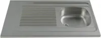Dernière Chance Evier à poser nu 18/10 lisse 1 cuve 1 égouttoir inox sans vidage longueur 90 cm MODERNA